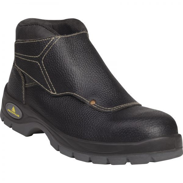WYSOKIE BUTY Z PATKĄ ZE SKÓRZANEGO KRUPONU BARWIONEGO - S3 SRC