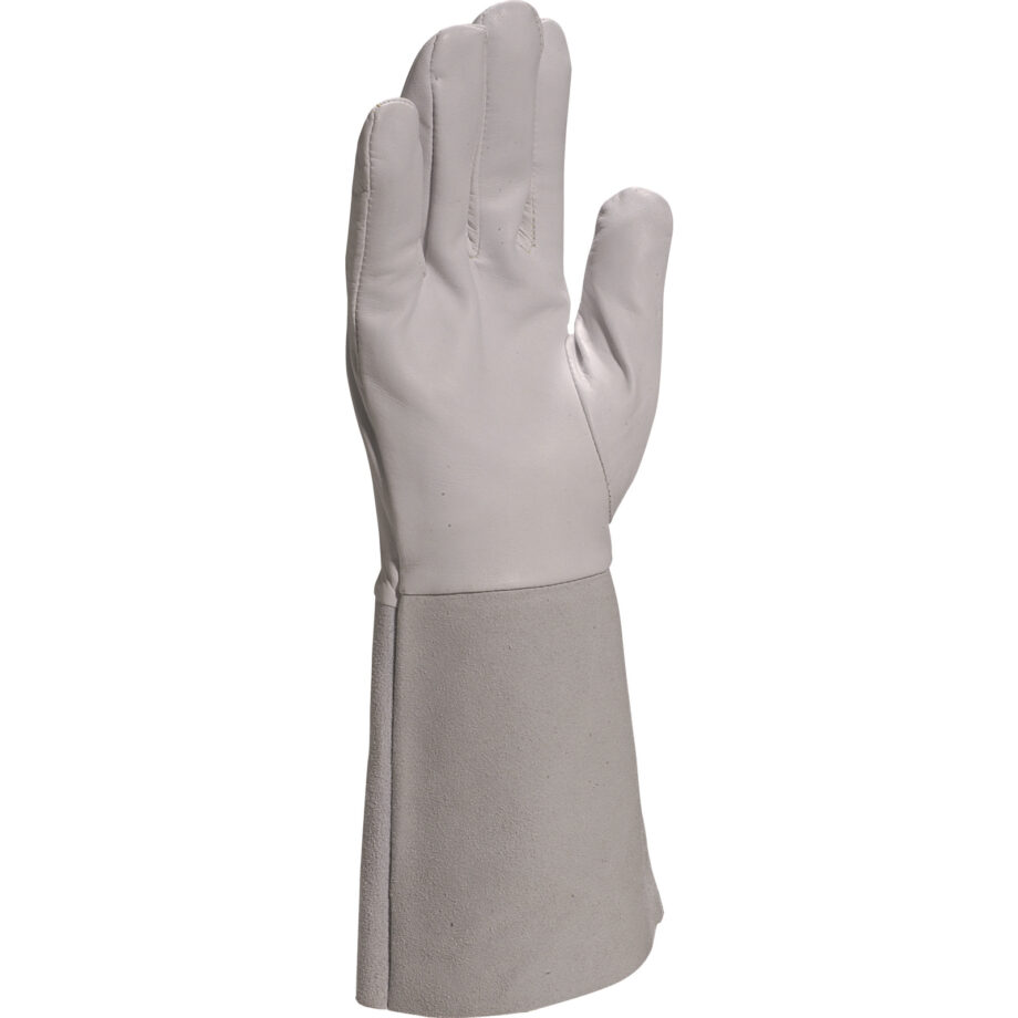 RĘKAWICA ZE SKÓRY LICOWEJ JAGNIĘCEJ SZYTA NIĆMI KEVLAR¨, MANKIET 15CM