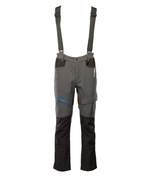 TOPAZ TOPAZ SPODNIE SOFTSHELL OCIEPLANE STAL/CZARNY